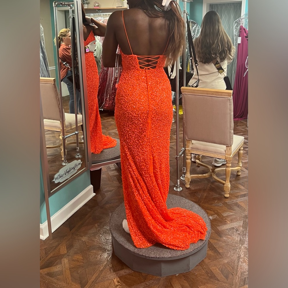 Sherri Hill Dress 53449 Neon Orange Size 6